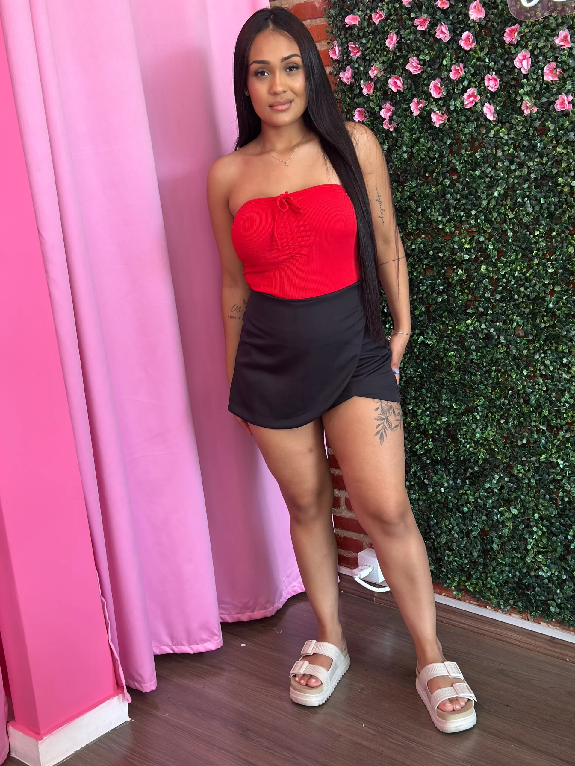 Shorts Alfaiataria Nuvem P _ preto, branco e rosa _ M amarelo , preto _ G_ verde água , amarelo , _ GG _ Amarelo (1) Shorts Alfaiataria - Imagem 1